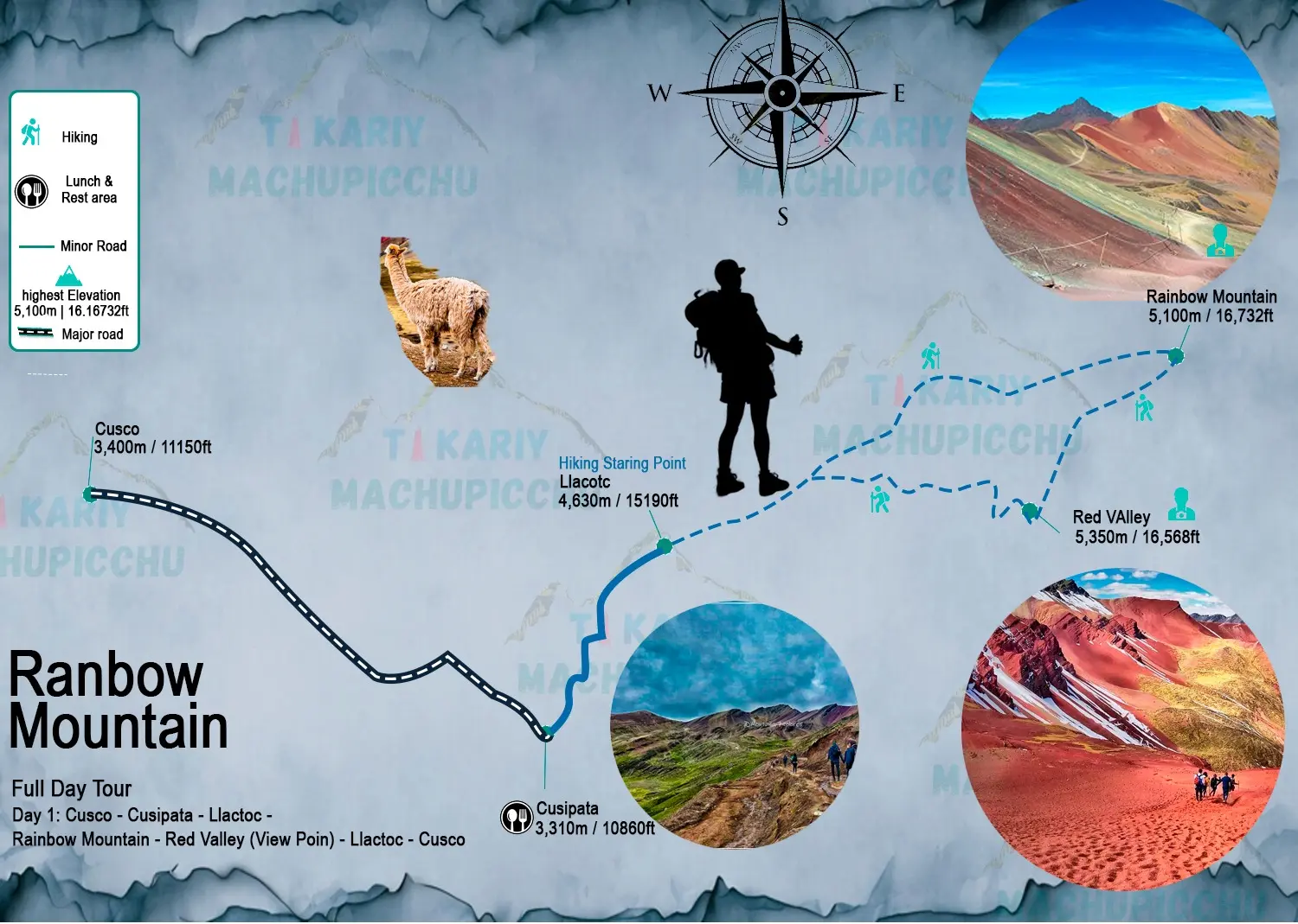 Mapa de la montaña de colores
